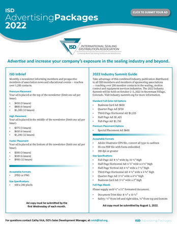 Isd Advertising Packages Page 1 Isd Advertising Packages Page 1
